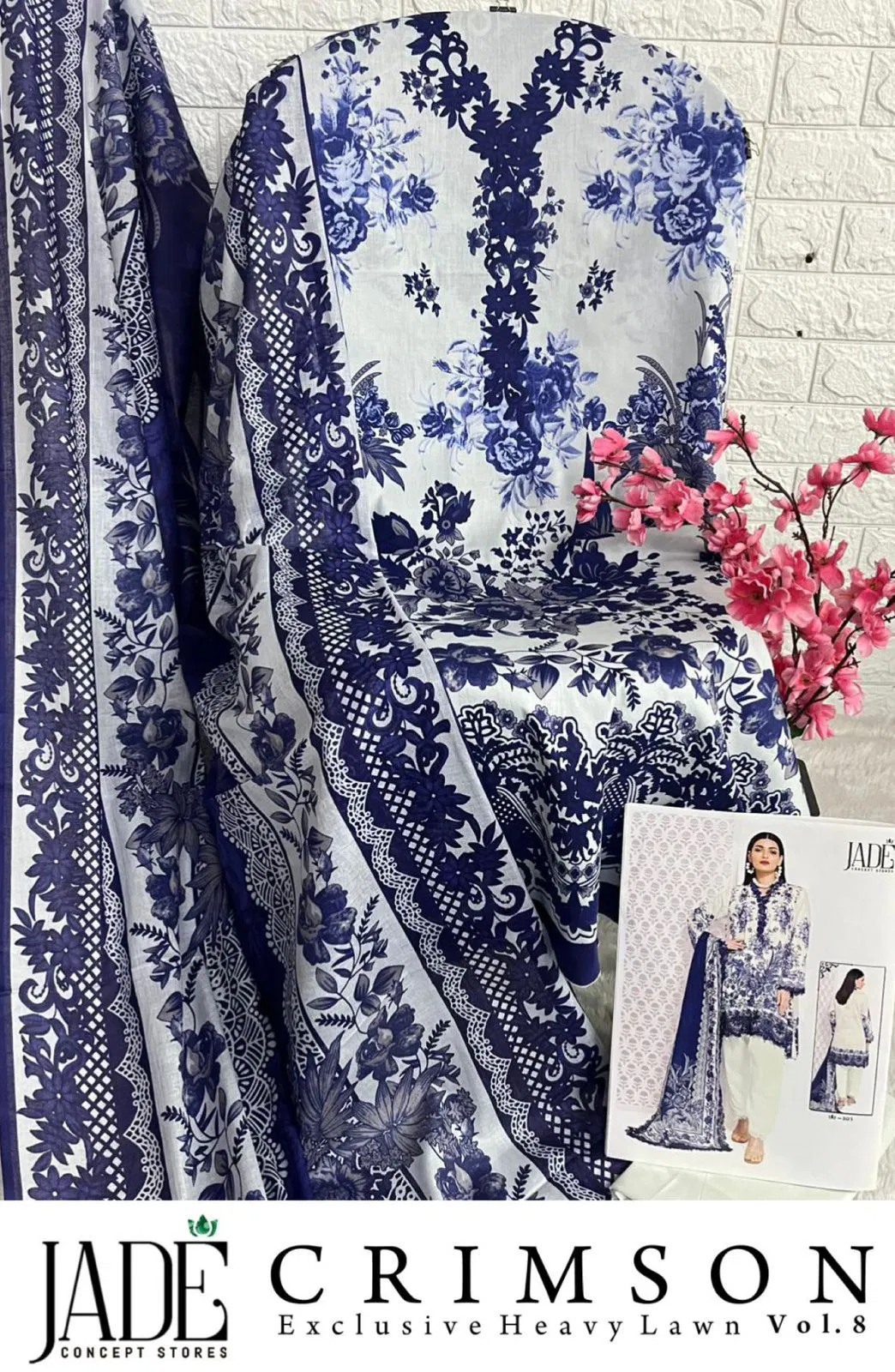 Jade Crimson Vol 8 Exclusive Lawn Pakistani Dress Material Orders In India